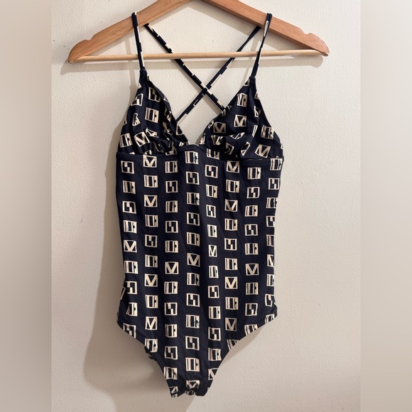 Madewell Kids Bodysuit in Black and Cream - Picture 1 of 9